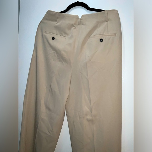 Zara Pleated Straight Leg Dress Pants | Sandy Brown Large - Picture 5 of 5